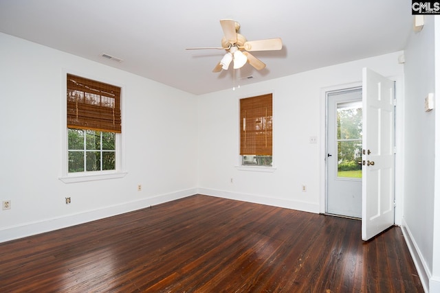808 Oak St, Columbia, SC 29205 - unfurnished room with healthy amount of natural light, wood-type flooring, ceiling fan, and baseboards