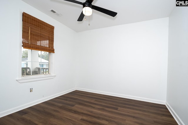 808 Oak St, Columbia, SC 29205 - empty room featuring dark wood-type flooring, baseboards, and ceiling fan