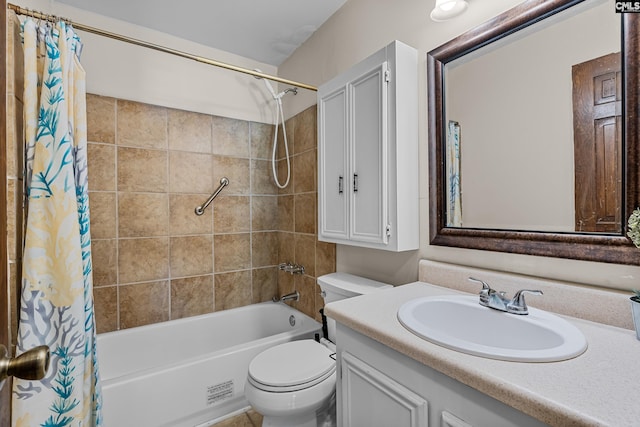 401 Brickling Rd, Irmo, SC 29063 - bathroom with shower / bathtub combination with curtain, toilet, and vanity
