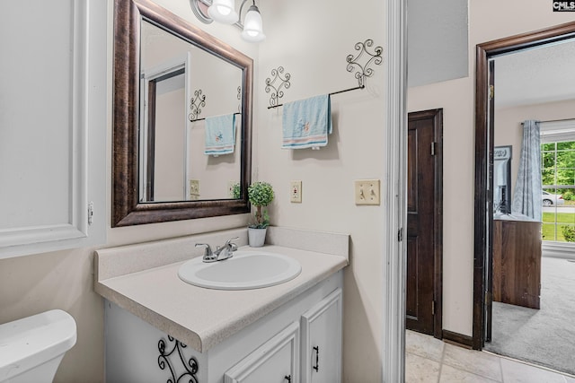 401 Brickling Rd, Irmo, SC 29063 - half bath with toilet, vanity, and tile patterned flooring
