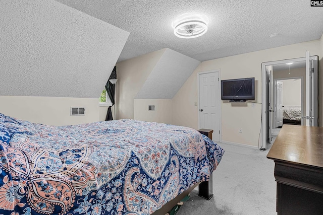 401 Brickling Rd, Irmo, SC 29063 - bedroom featuring a textured ceiling, carpet, and vaulted ceiling