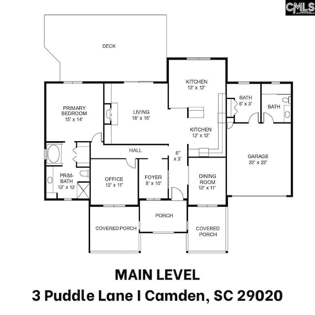 3 Puddle Ln, Camden, SC 29020 - floor plan / room layout