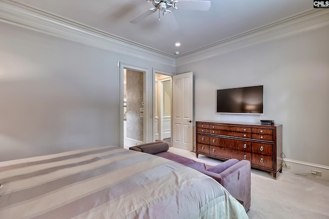 104 Preserve Ln, Columbia, SC 29209 - bedroom with carpet, crown molding, ceiling fan, and baseboards