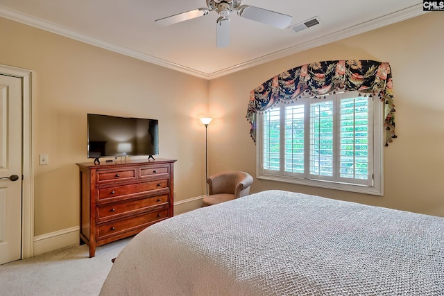 104 Preserve Ln, Columbia, SC 29209 - bedroom with ornamental molding, light colored carpet, and ceiling fan