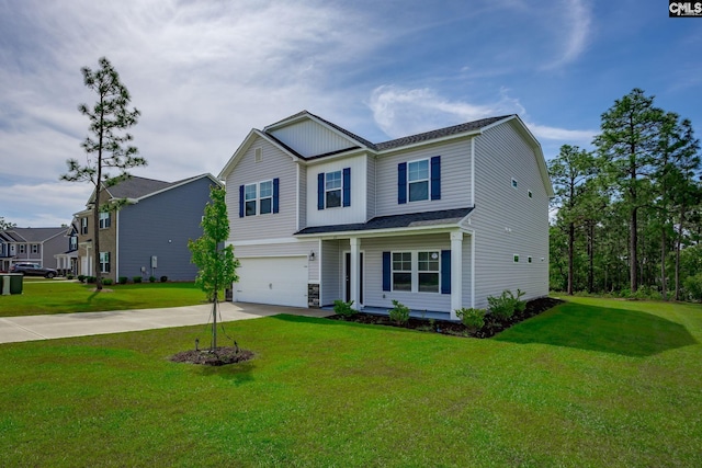 632 Sasanqua Ln, Lexington, SC 29073 - view of front of property featuring driveway, a garage, a front yard, and board and batten siding