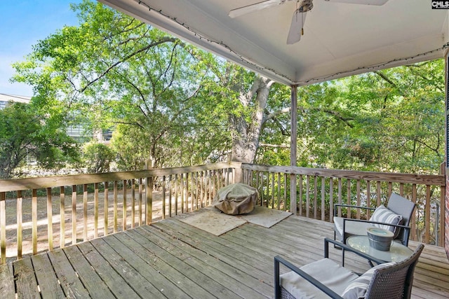 4117 Beecliff Dr, Columbia, SC 29205 - wooden terrace featuring a ceiling fan