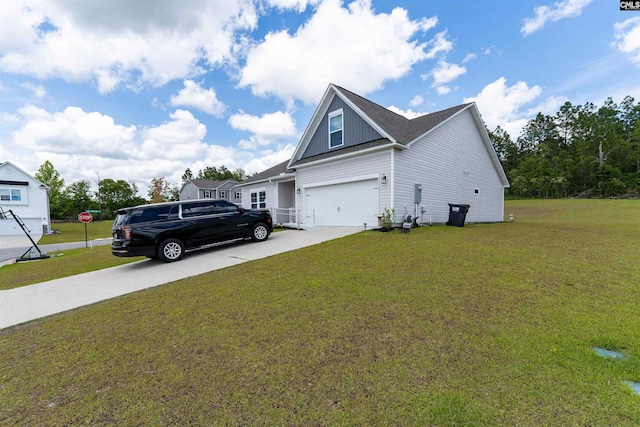 603 Rose Quartz Ln, Lexington, SC 29073 - view of side of property with a garage, driveway, and a lawn