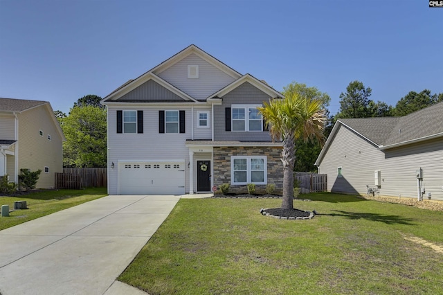 436 N Cobia Ct, Irmo, SC 29063 - craftsman-style home with concrete driveway, an attached garage, and stone siding