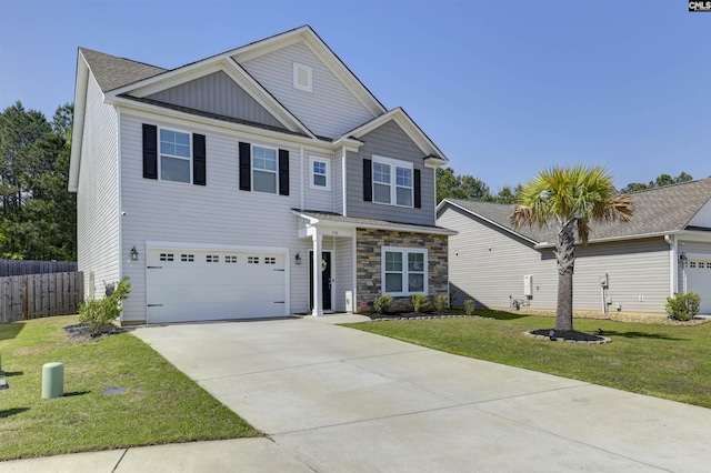 436 N Cobia Ct, Irmo, SC 29063 - craftsman house with driveway, stone siding, a garage, and board and batten siding