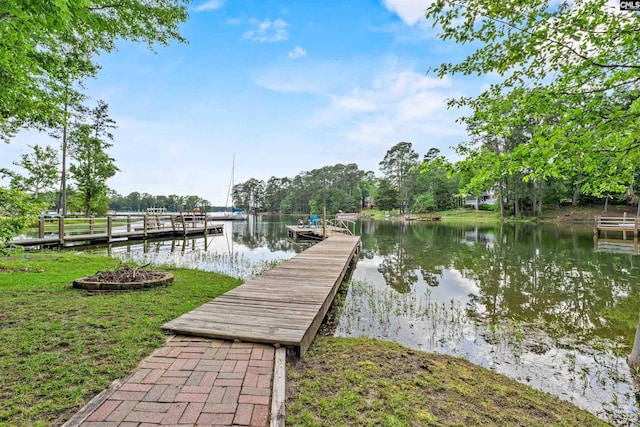 dock featuring a water view