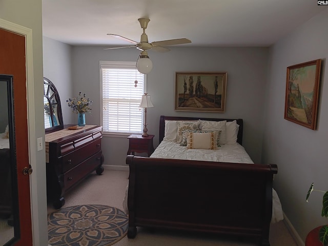 6603 Christie Rd, Columbia, SC 29209 - bedroom featuring light carpet, baseboards, and ceiling fan