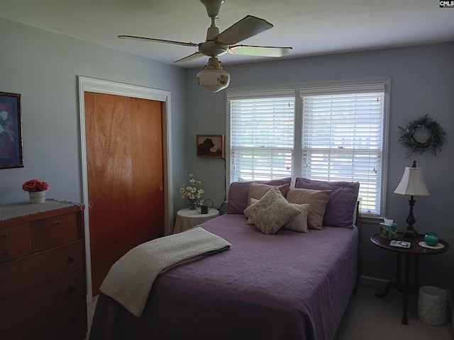 6603 Christie Rd, Columbia, SC 29209 - bedroom with ceiling fan, a closet, and carpet flooring