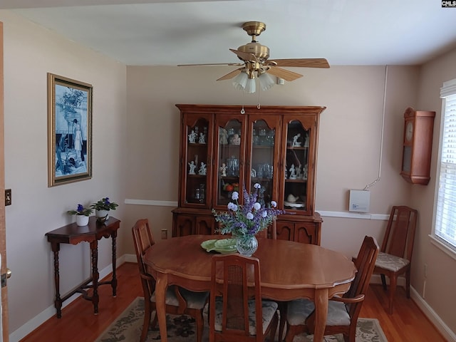 6603 Christie Rd, Columbia, SC 29209 - dining space with light wood-style floors, ceiling fan, and baseboards