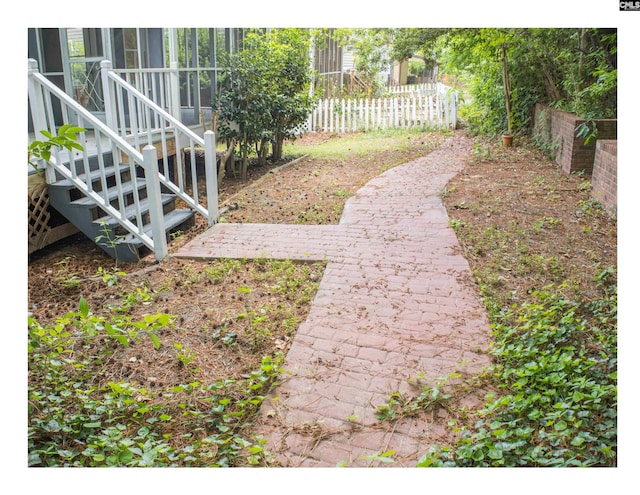 view of yard with fence