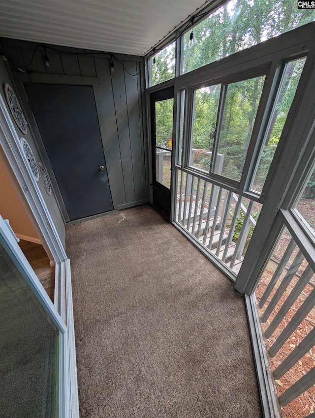 view of unfurnished sunroom