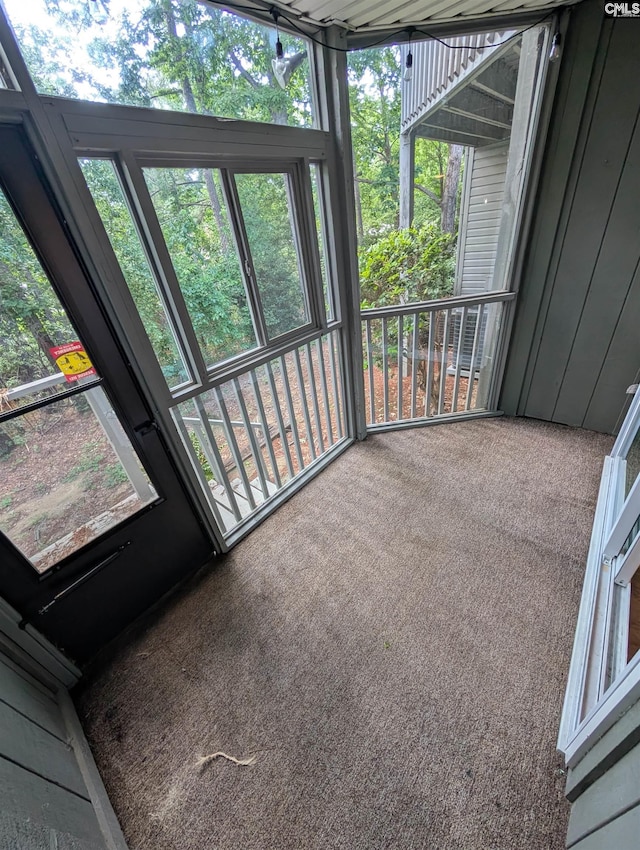 view of unfurnished sunroom