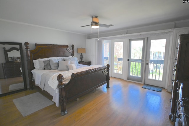 2 Indian Creek Trl, Lexington, SC 29072 - bedroom with crown molding, multiple windows, access to outside, light wood-type flooring, and ceiling fan
