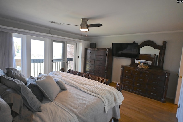 2 Indian Creek Trl, Lexington, SC 29072 - bedroom with access to exterior, crown molding, wood finished floors, and a ceiling fan