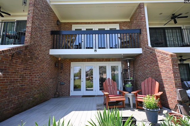 2 Indian Creek Trl, Lexington, SC 29072 - rear view of property with french doors, a balcony, brick siding, and ceiling fan