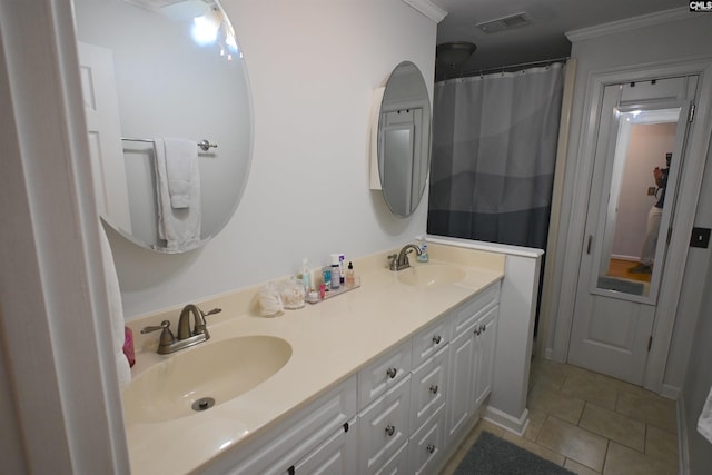 2 Indian Creek Trl, Lexington, SC 29072 - full bathroom featuring double vanity, ornamental molding, and tile patterned floors