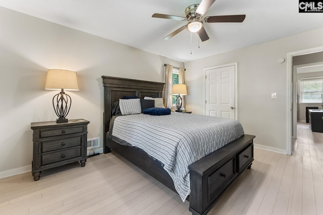 4306 Windemere Ave, Columbia, SC 29203 - bedroom with light wood finished floors, baseboards, and ceiling fan
