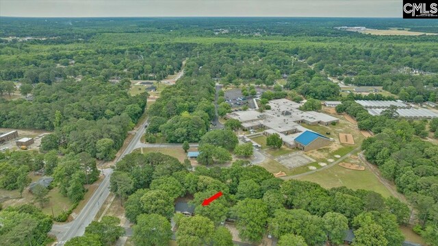 1045 Manchester Cir, Sumter, SC 29154 - aerial view of property and surrounding area featuring a forest