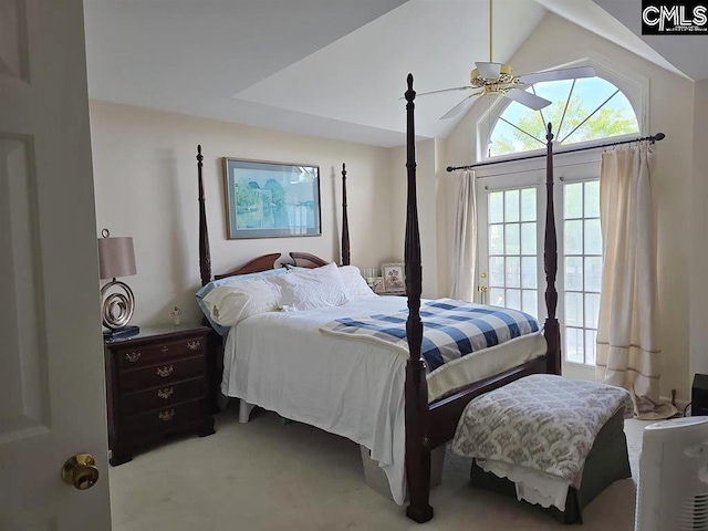 124 Carlyle Cir, Columbia, SC 29206 - bedroom featuring carpet floors, vaulted ceiling, and ceiling fan