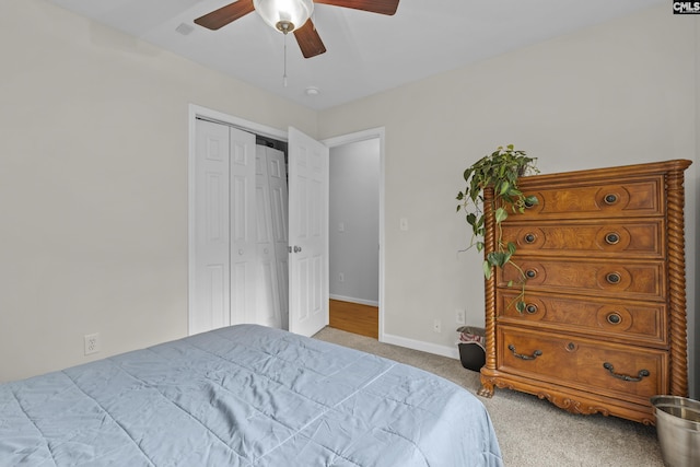 311 Coventry Lake Dr, Lexington, SC 29072 - bedroom with carpet, a ceiling fan, baseboards, and a closet