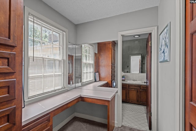 3040 Barnes Springs Rd, Columbia, SC 29204 - bathroom with vanity and a textured ceiling
