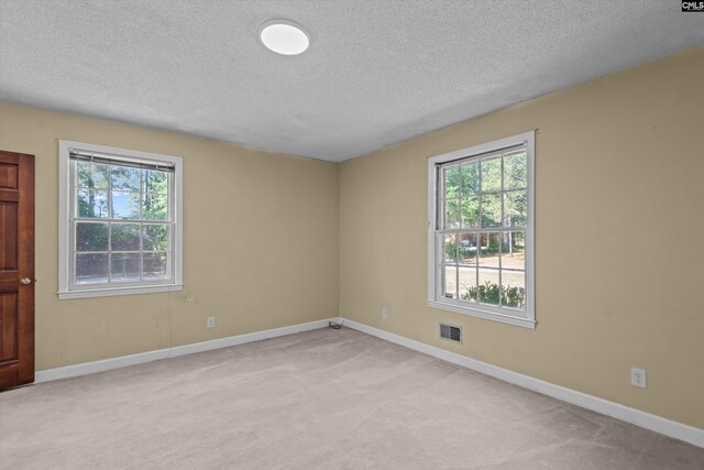 3040 Barnes Springs Rd, Columbia, SC 29204 - empty room featuring a textured ceiling, plenty of natural light, light carpet, and baseboards