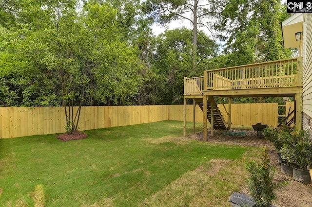 1409 Woodrow St, Columbia, SC 29205 - view of yard featuring stairway and a wooden deck
