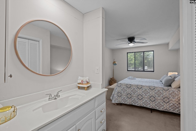 1825 Saint Julian Pl Unit 4E, Columbia, SC 29204 - bedroom with a sink, carpet floors, and ceiling fan