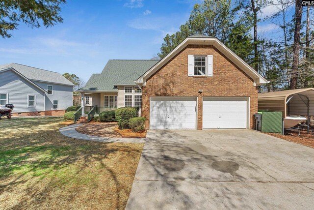 316 Smallwood Dr, Chapin, SC 29036 - traditional-style home with brick siding, driveway, a garage, and a front lawn