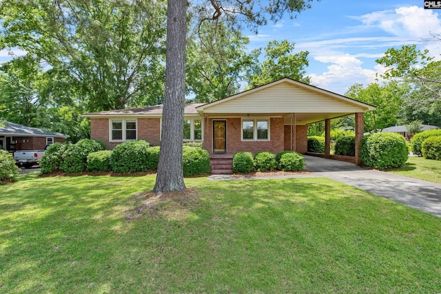 623 Hook Ave, West Columbia, SC 29169 - single story home featuring driveway, brick siding, a front yard, and an attached carport