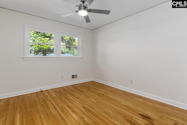 3901 Overdale Dr, Columbia, SC 29223 - spare room featuring baseboards, light wood-style floors, and a ceiling fan