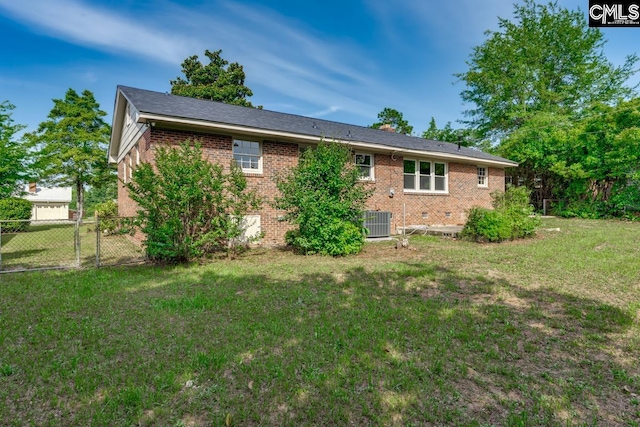 3901 Overdale Dr, Columbia, SC 29223 - back of property with brick siding and central AC