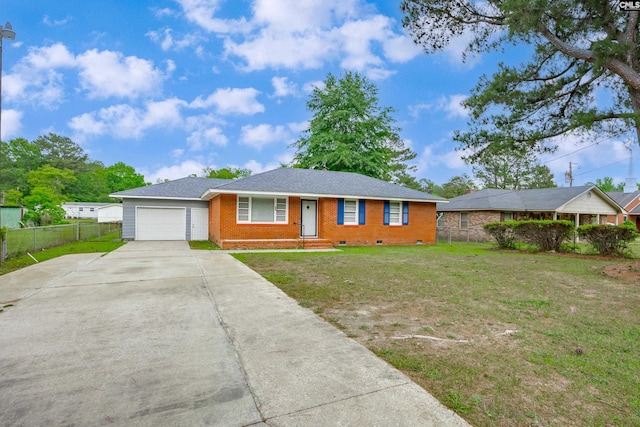 969 Boulevard Rd, Sumter, SC 29153 - single story home with crawl space, a garage, driveway, and brick siding