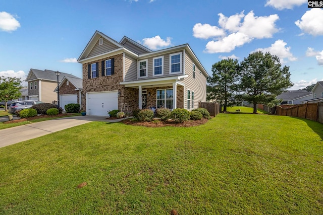 view of front of house with driveway, a garage, and brick siding