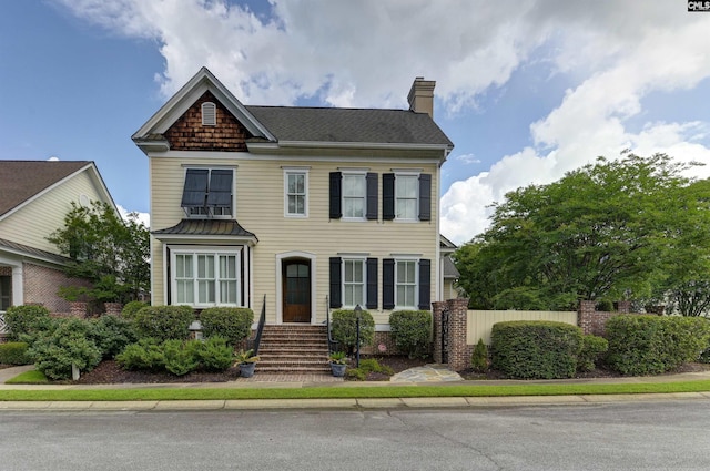 177 Preserve Ln, Columbia, SC 29209 - view of front of property featuring a chimney and fence