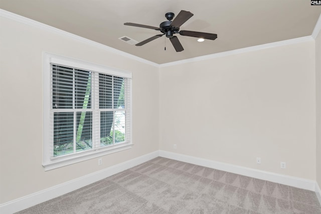 177 Preserve Ln, Columbia, SC 29209 - unfurnished room featuring light colored carpet, baseboards, ornamental molding, and ceiling fan