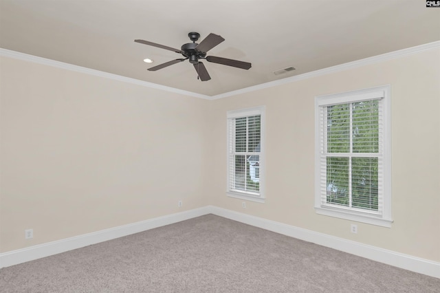 177 Preserve Ln, Columbia, SC 29209 - carpeted spare room featuring ornamental molding, healthy amount of natural light, baseboards, ceiling fan, and recessed lighting