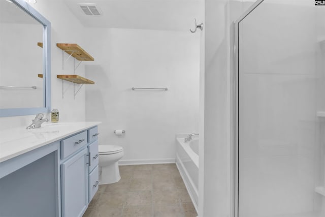 315 Merus Dr, Lexington, SC 29072 - full bath featuring a shower stall, toilet, vanity, a bath, and baseboards