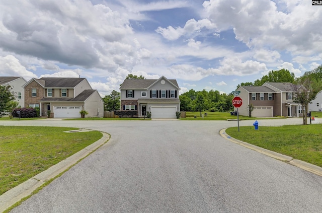 315 Merus Dr, Lexington, SC 29072 - view of asphalt road with traffic signs, curbs, and a residential view