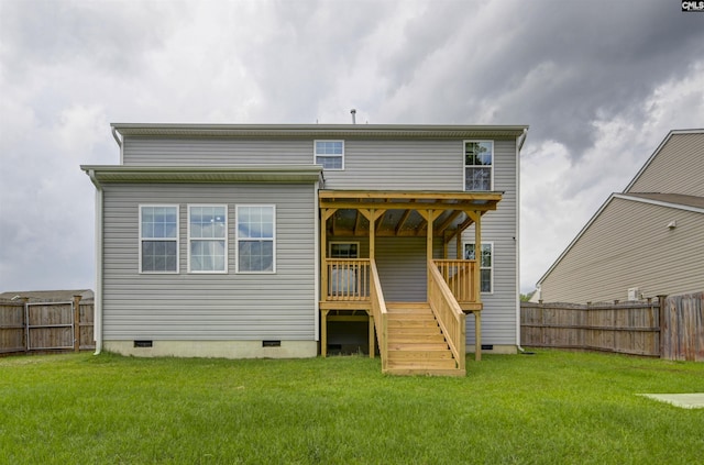 315 Merus Dr, Lexington, SC 29072 - back of house featuring crawl space, stairs, and a wooden deck