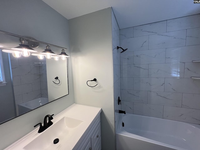full bath with shower / washtub combination and vanity