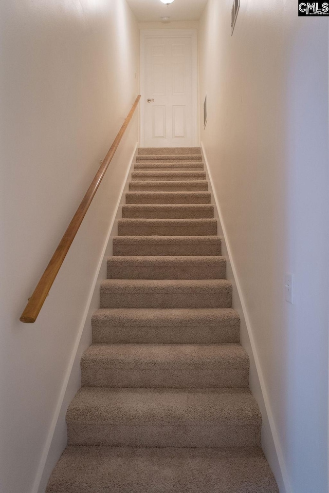 stairway with carpet