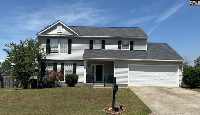 view of front of house with concrete driveway and an attached garage
