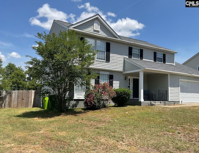 view of front of house featuring a garage and covered porch