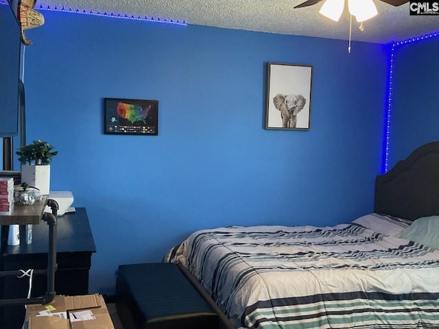 bedroom with a textured ceiling