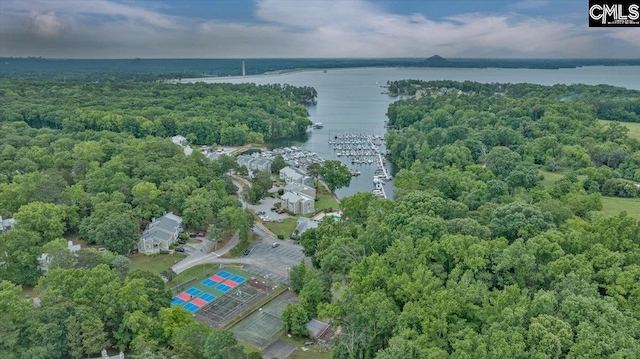 bird's eye view of a large body of water